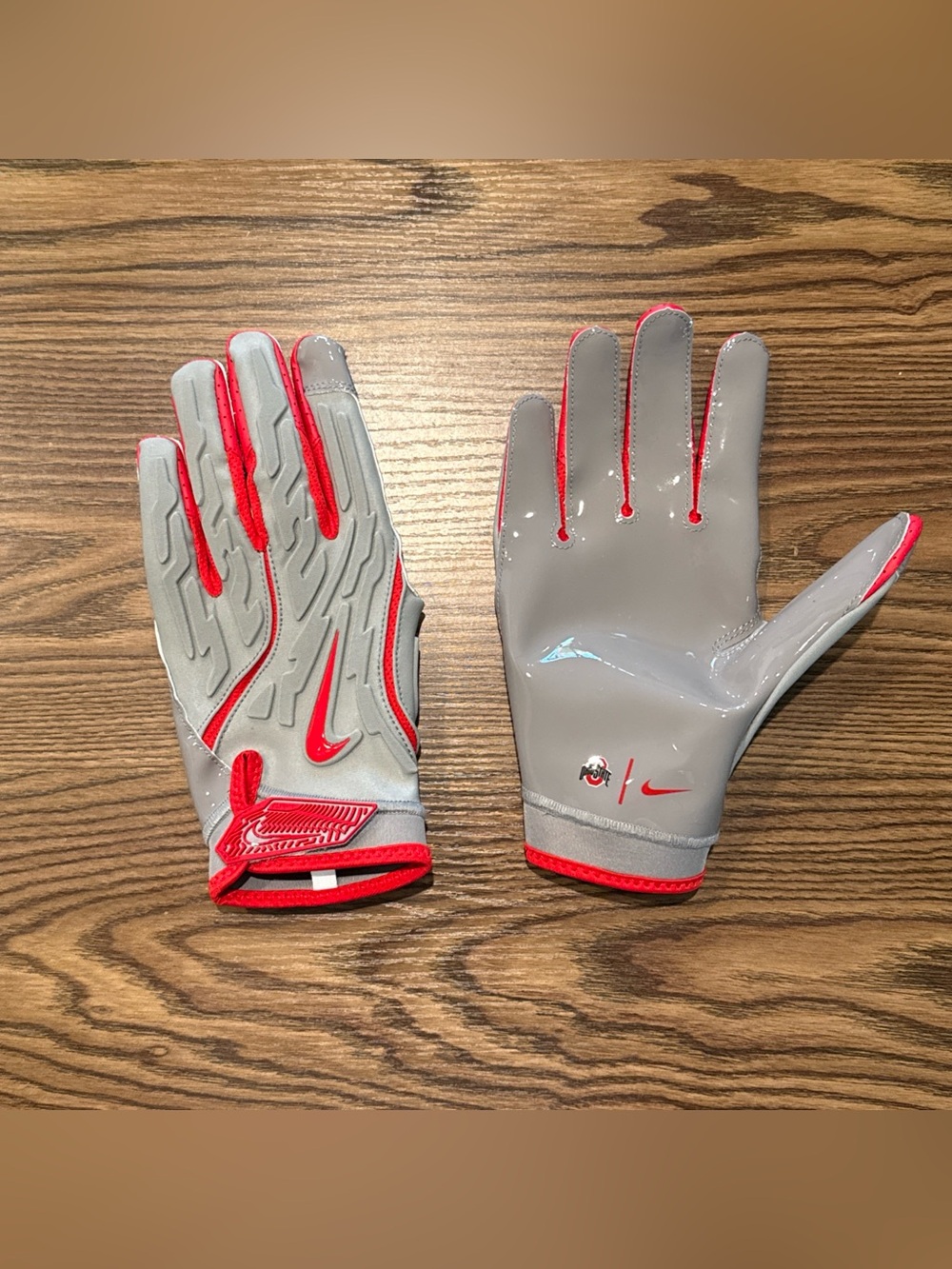 Size 3XL Nike Ohio State Team Issued Superbad 7.0 Football Gloves Grey Red New